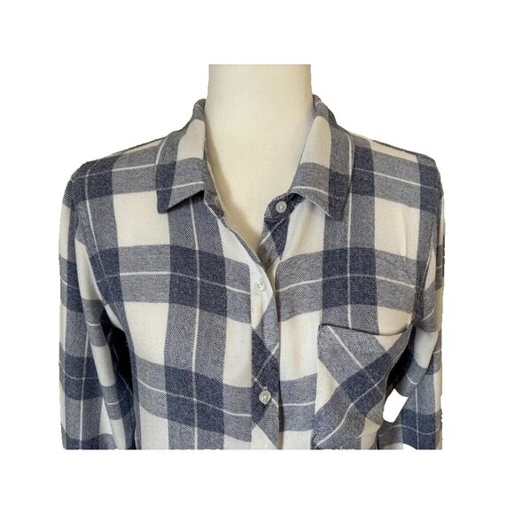 RAILS Long Sleeve Shirt Size Small Button Up White Blue Hunter River Melange - Picture 2 of 7